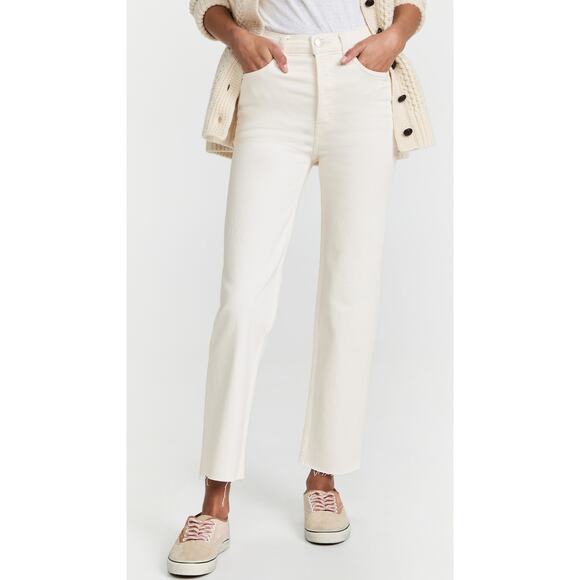 Re/Done '70S' White Cotton Stove Pipe Denim Jean Size 27
